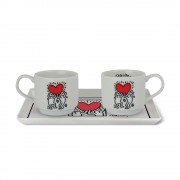 Set 2 Caffè impilabili + Vassoio Keith Haring Set 2 Caffè impilabili + Vassoio Keith Haring